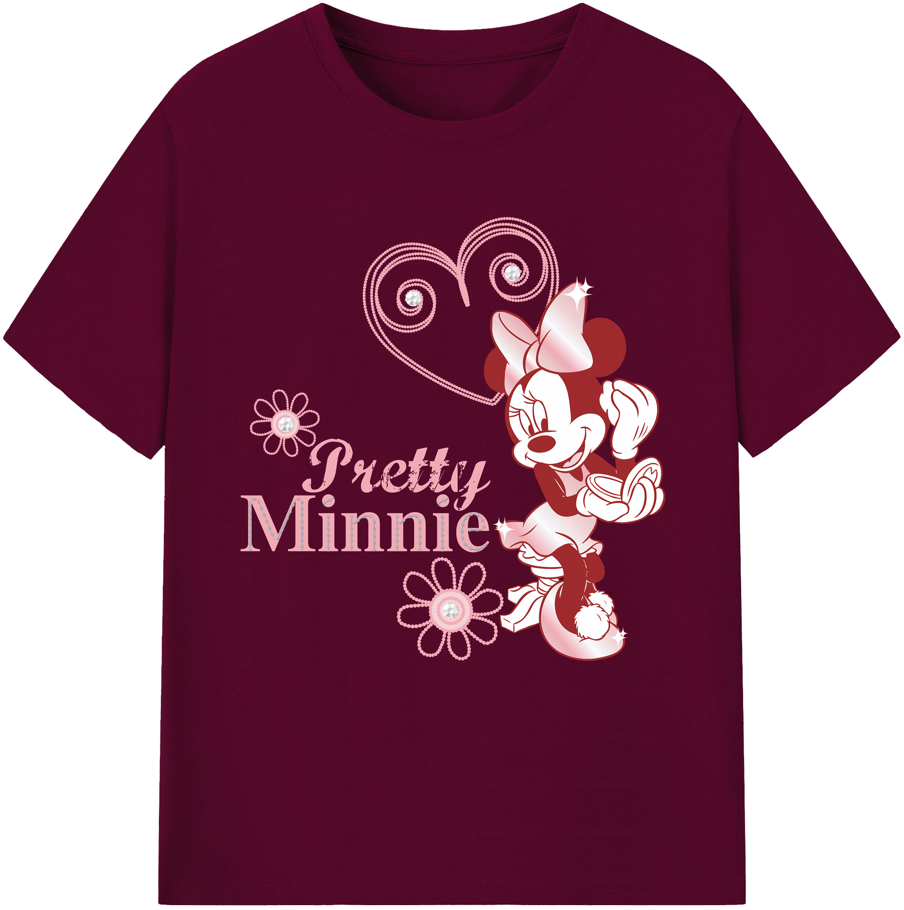 （画像用） ミッキーマウス Mickey Mouse レディースカジュアルプリントTシャツ（綿100％）